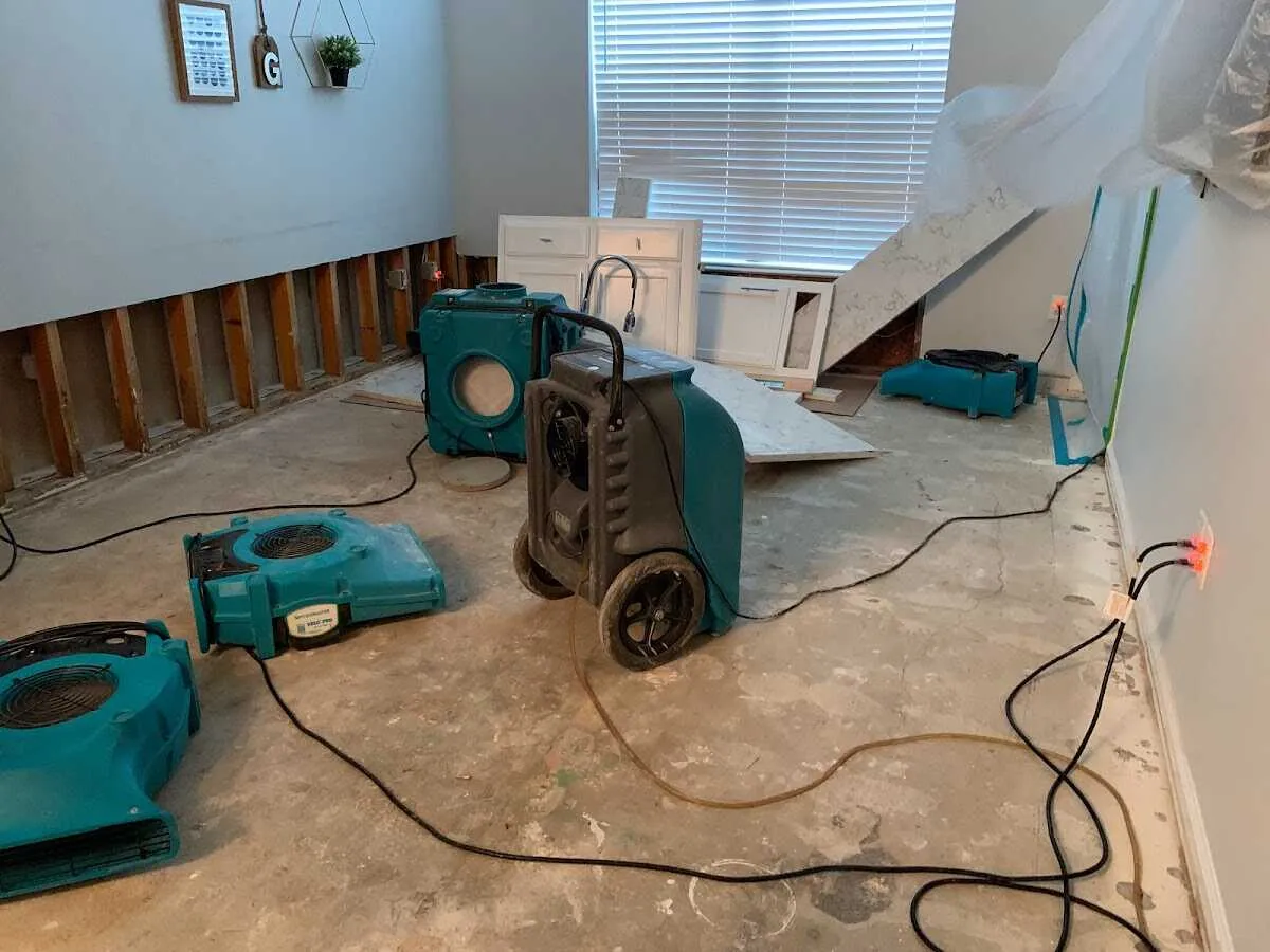 Dehumidifier in flood-cut room for Water Extraction & Removal in South San Jose Hills